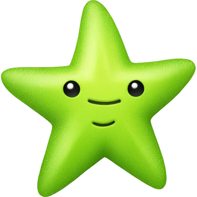 Lime color star with white mini wing emoji