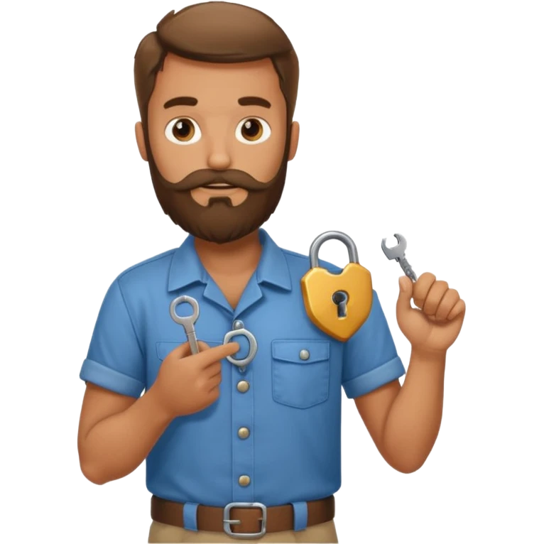 bearded locksmith emoji