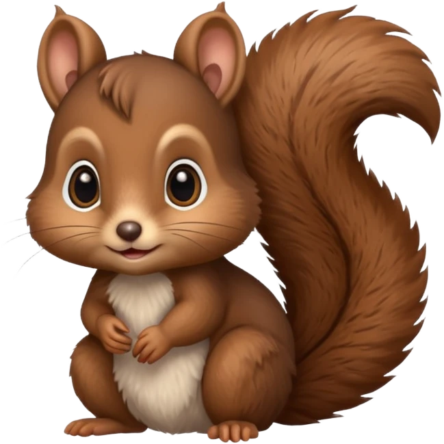 baby squirrel dark brown emoji