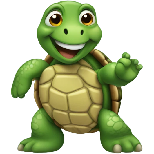 A turtle waving  emoji