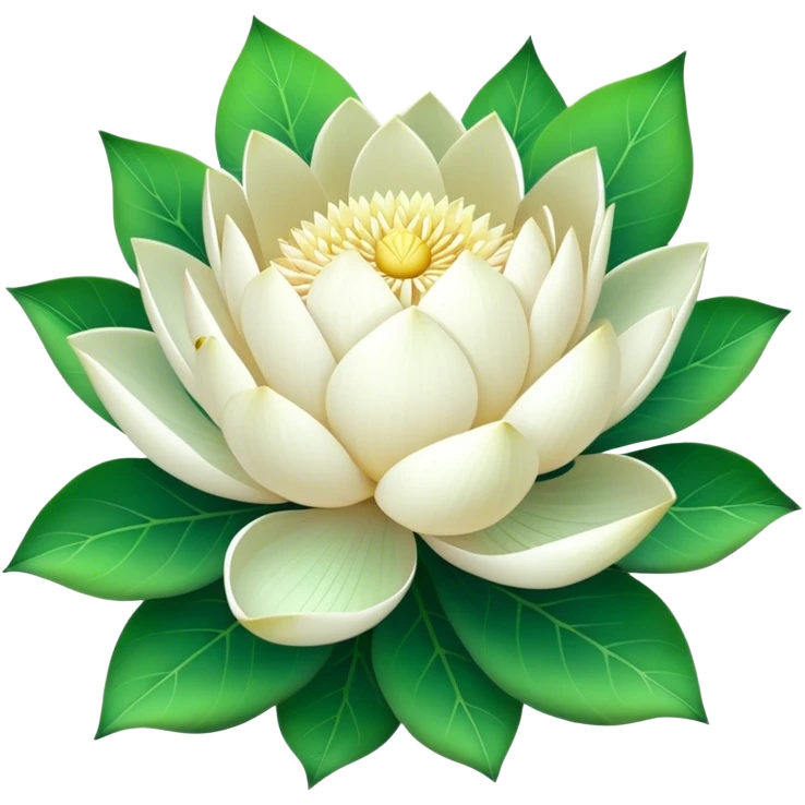 super big bouquet White Lotus, luxuriant, stem, leaf emoji