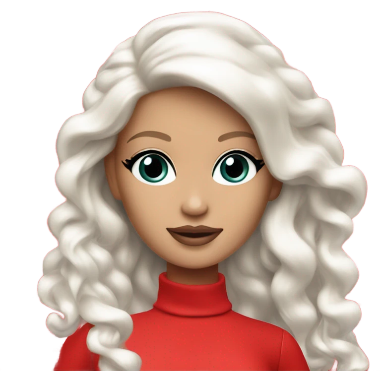  white Barbie girl in red  Christmas emoji