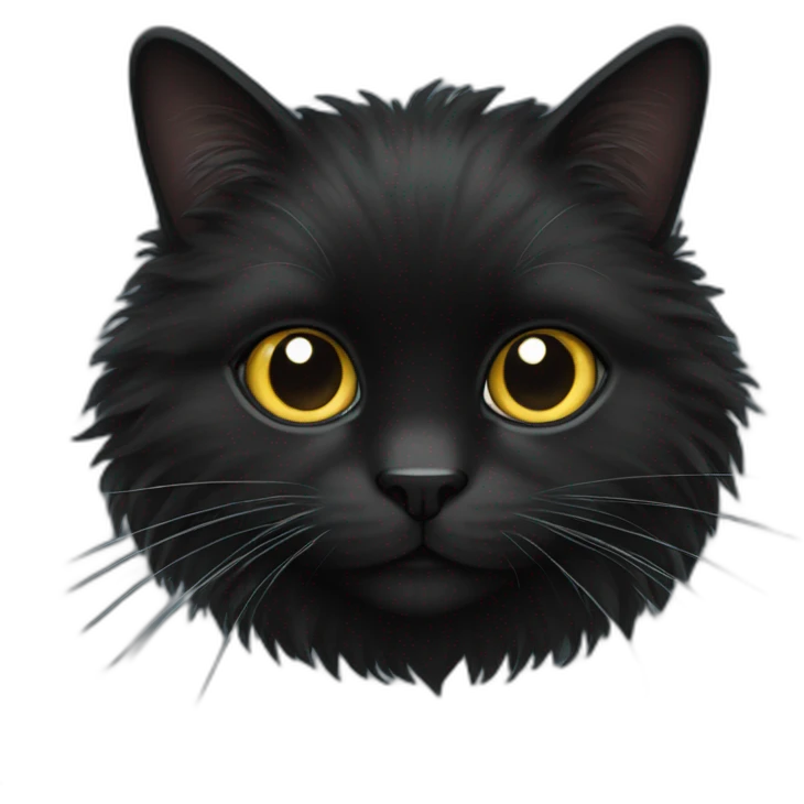 black fluffy ccat emoji