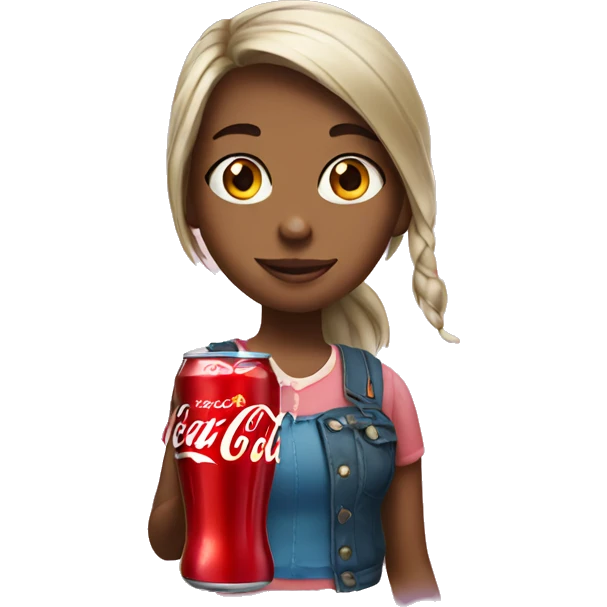 Girl holding coca cola emoji