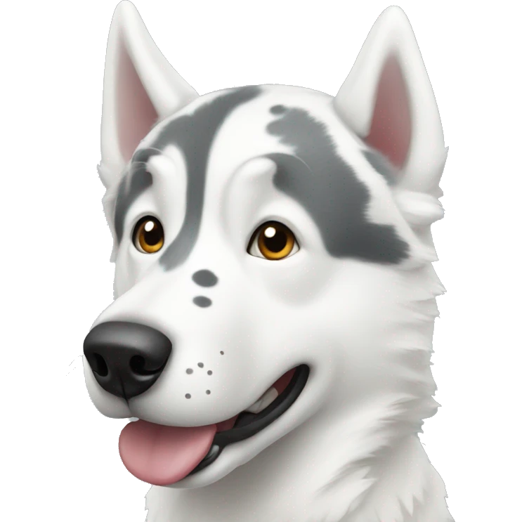 white husky with spots emoji