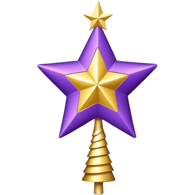 purple and gold tree topper emoji