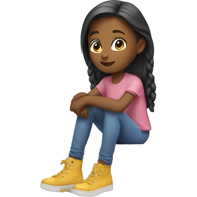 girl sit in high platform shoes emoji