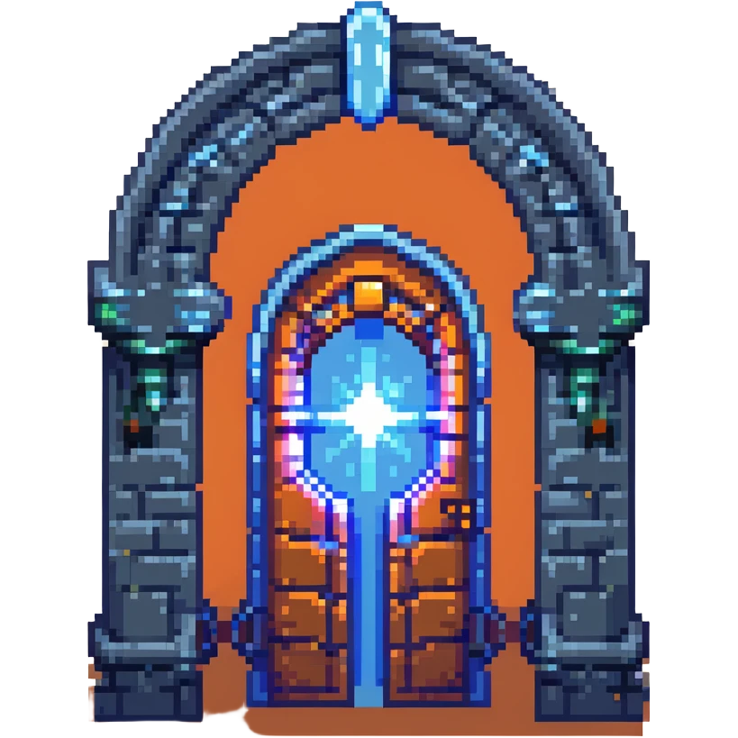 Blue dungeon gate from Solo Leveling, glowing mystical portal emoji