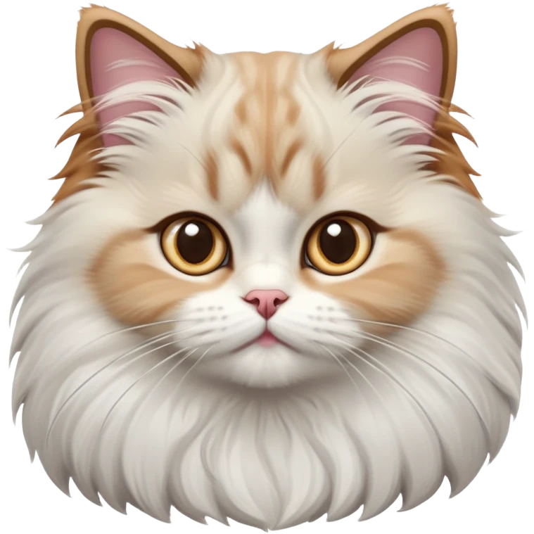 cinematic-adorable-big-eyed-fluffy-ragdoll-cat-portrait-emoji,-head-tilted-playfully-with-a-sweet-expression,-fluffy-white and grey-fur,-simplified-yet-irresistibly-cute-features-with-large,-expression, solid ginger persian cat emoji