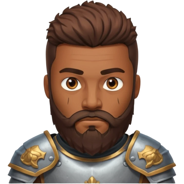 portrait of warrior man with brown skin, beard emoji