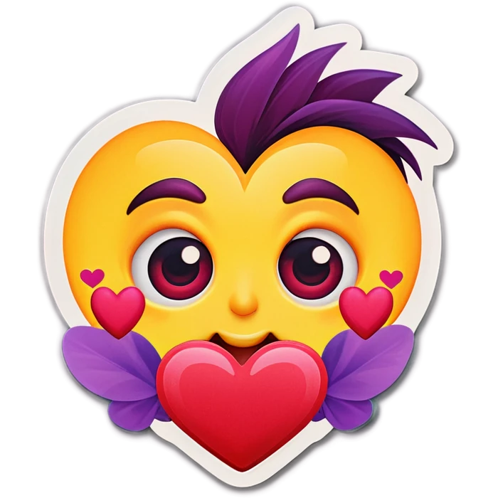 Heart eye emoji with hearts around the face  emoji