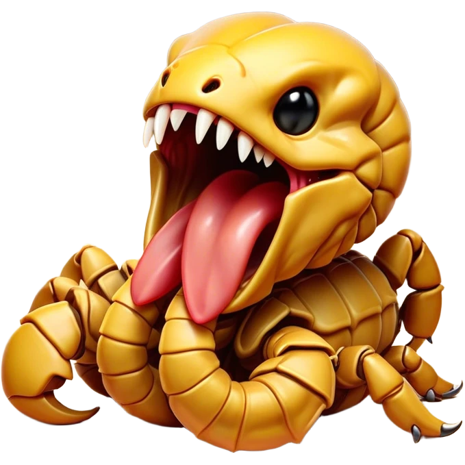 Cinematic Cute Yawning Emperor Scorpion Portrait Emoji, Head tilted slightly with a dramatic, wide-open yawn, showcasing a soft, textured exoskeleton with subtly drooping pincers and half-closed eyes in drowsy contentment, Simplified yet irresistibly adorable features, highly detailed, glowing with a soft, cozy glow, high shine, relaxed yet expressive, stylized with a dash of desert charm, soft glowing outline, capturing the essence of a sleepy yet affectionate scorpion that seems ready to stretch out for a nap! emoji