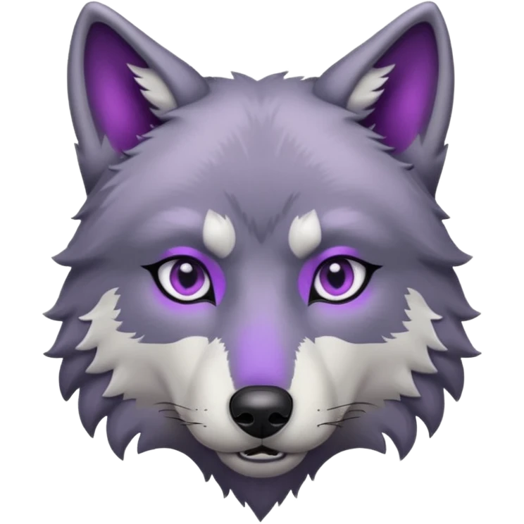 Lobo con ojos morados emoji