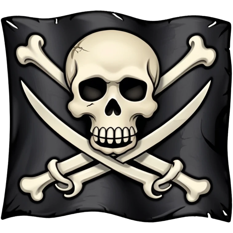 pirate flag with skull and crossbones, jolly roger emoji