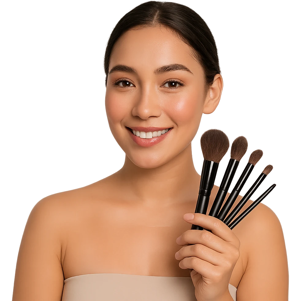 person holding makeup brushes, variation 3 emoji