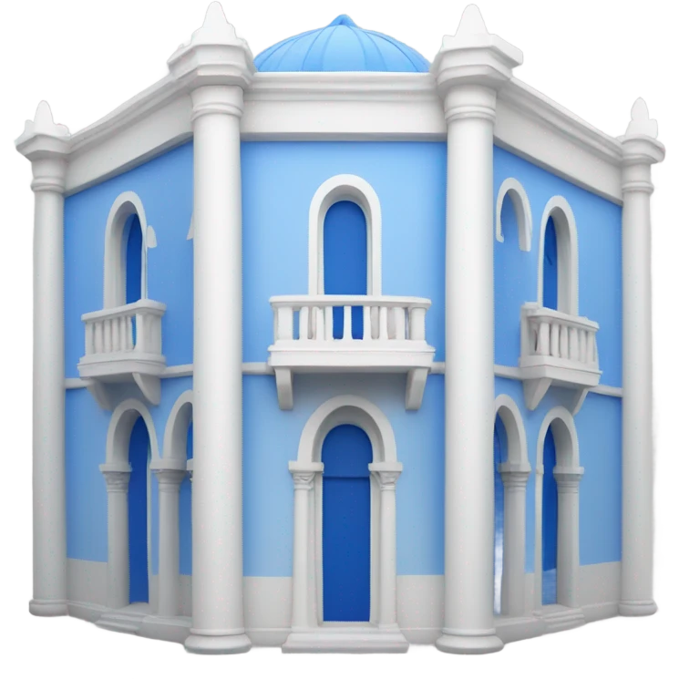 White and blue Mediterranean palace emoji