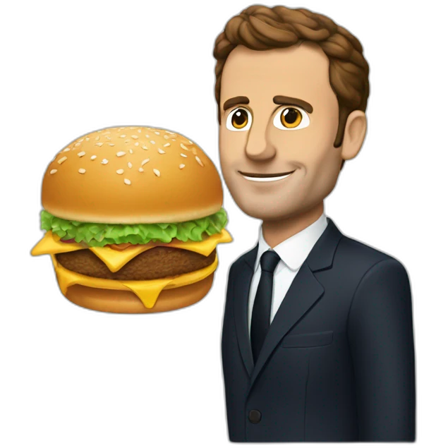 Macron with macdo emoji