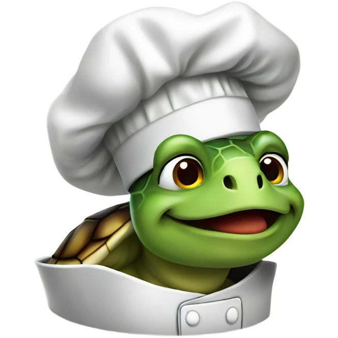 Turtle wearing chef hat emoji