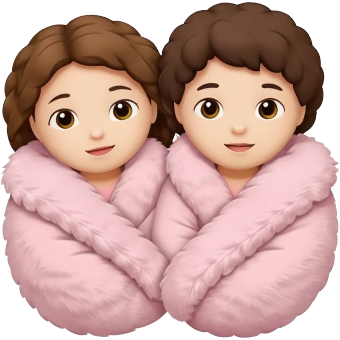 Fluffy brown and soft pink sleepers emoji