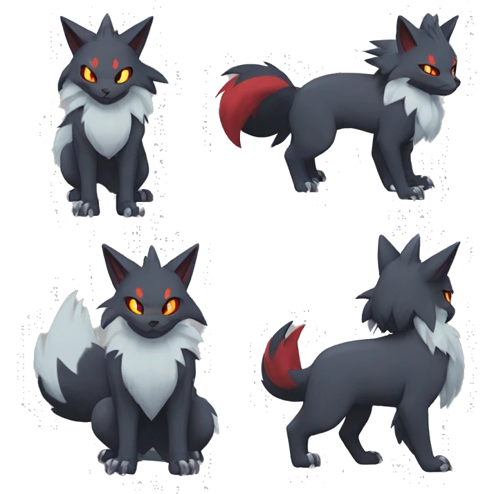 Torracat-Zoroark-Mightyena-Zorua full body emoji