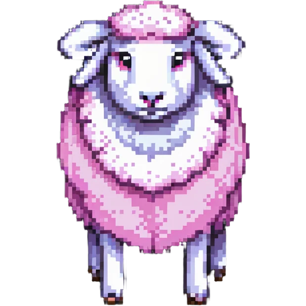 pink sheep standing facing forward emoji
