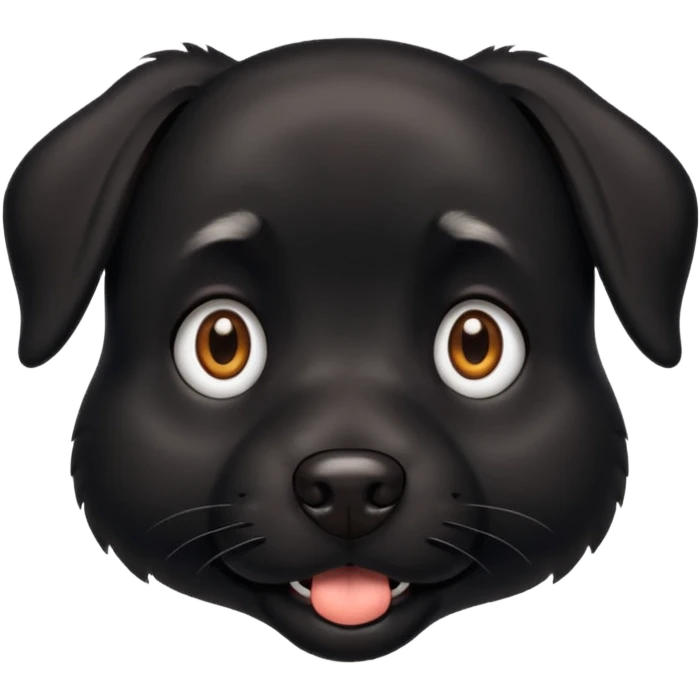 Un chien noir très étonné  emoji