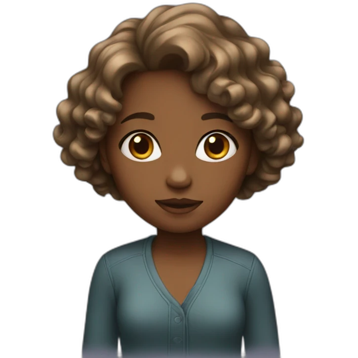 girl with wavy hair emoji