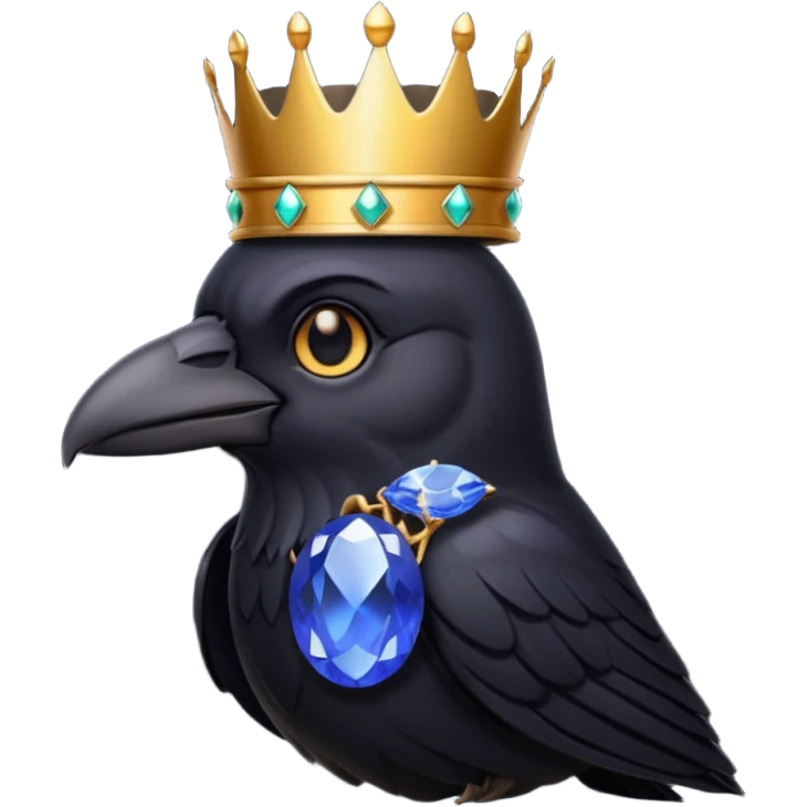 dark raven with crown emoji