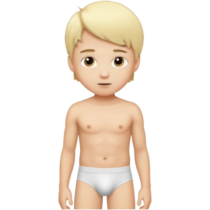 Blonde boy in underwear emoji