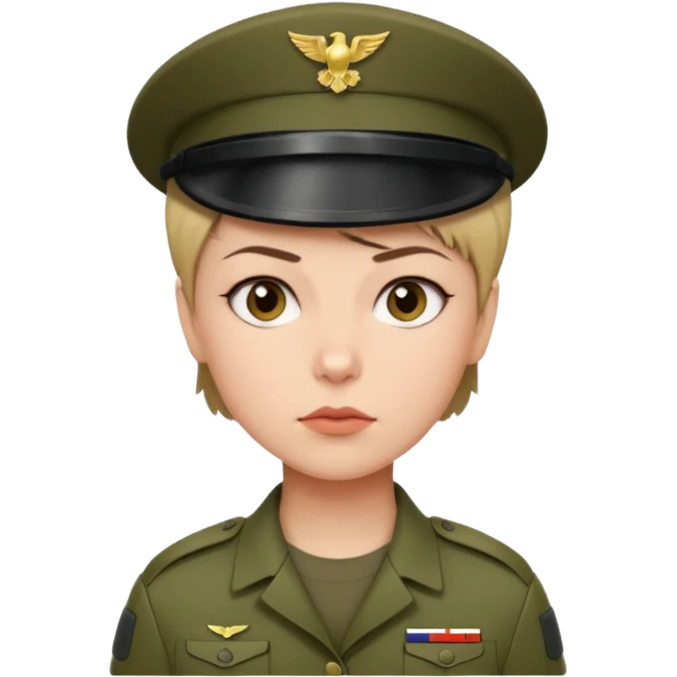 female soldier hair style wityh out cap emoji