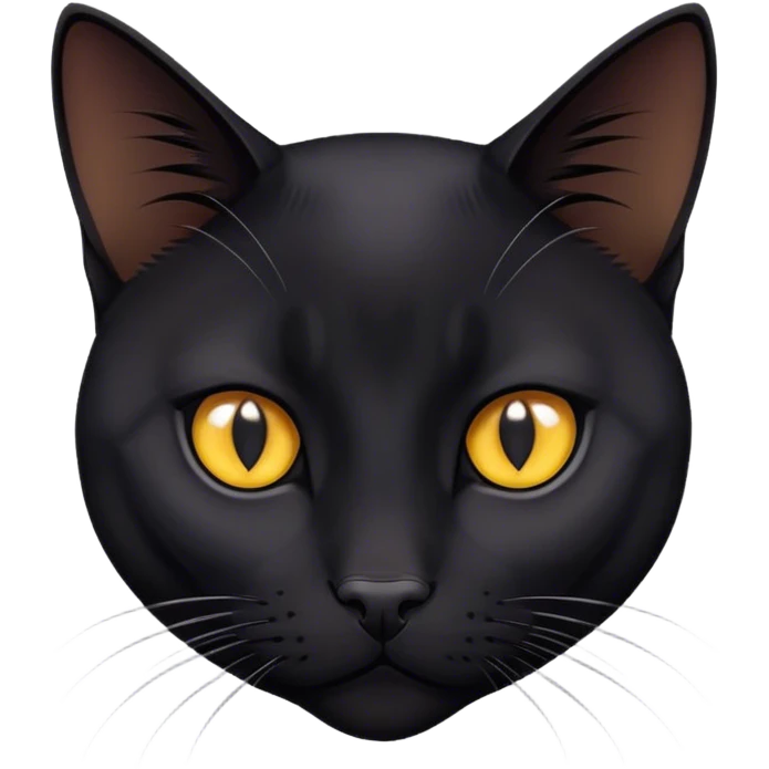 Bombay cat, sleek black fur, intense stare emoji