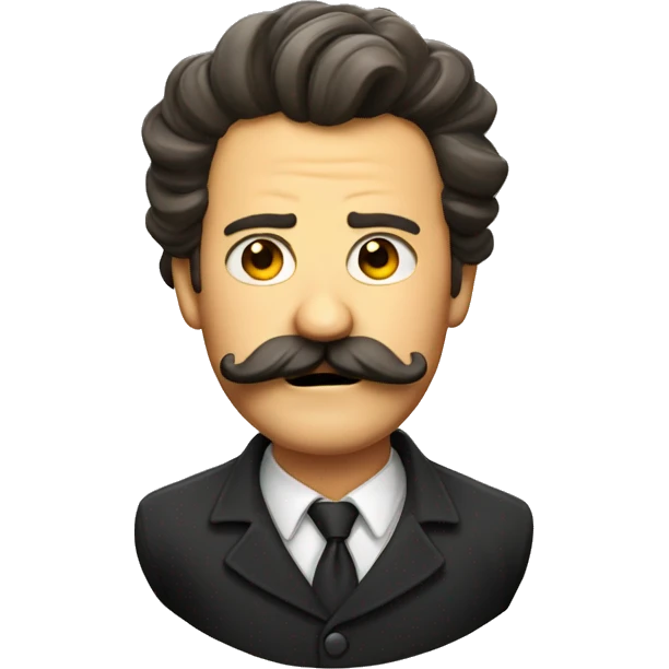 Mad emoji with French mustache  emoji