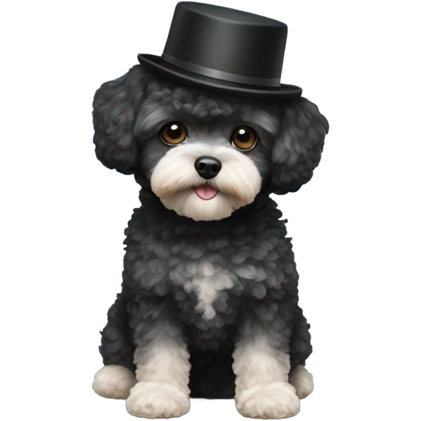 Black Maltipoo hat emoji