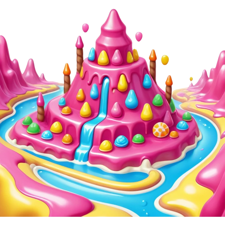 surreal melting SPAM candy land landscape emoji