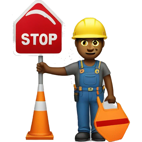 Construction worker stop sign emoji