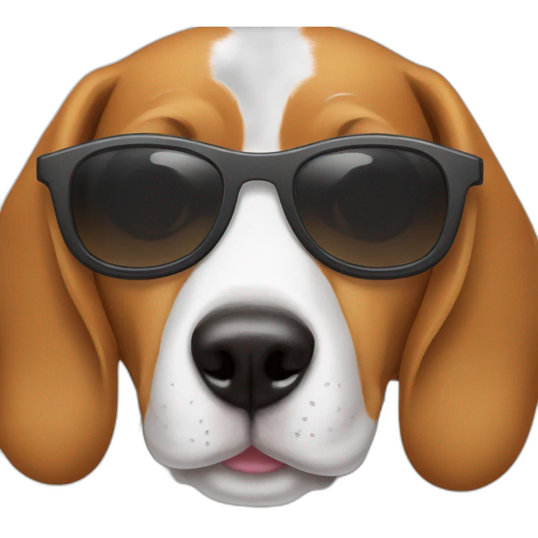 Beagle with funky sunglasses emoji