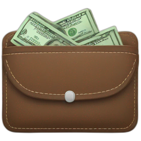 wallet with dollars outside emoji