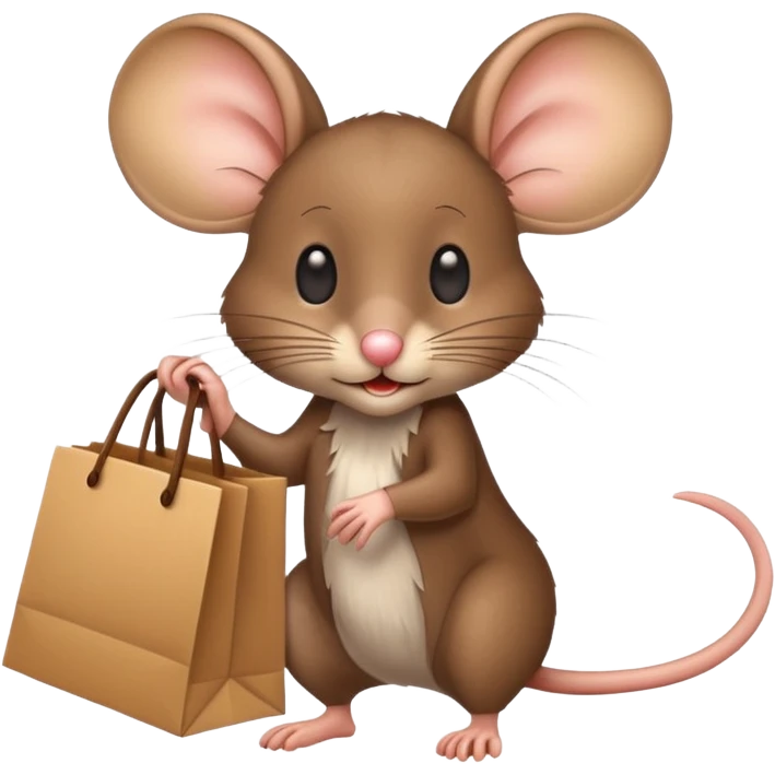 Mouse with Shopping Bags emoji