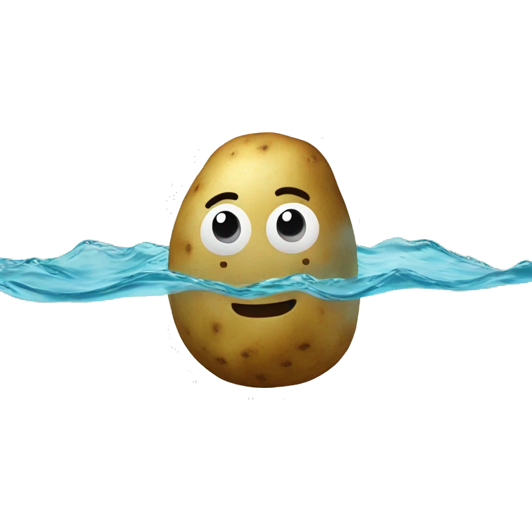 a potato swimming emoji