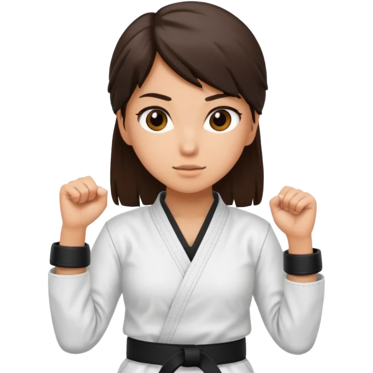 Karate Brunette girl whit brown or black belt emoji