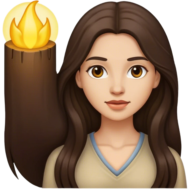 Long-haired brunette woman emoji