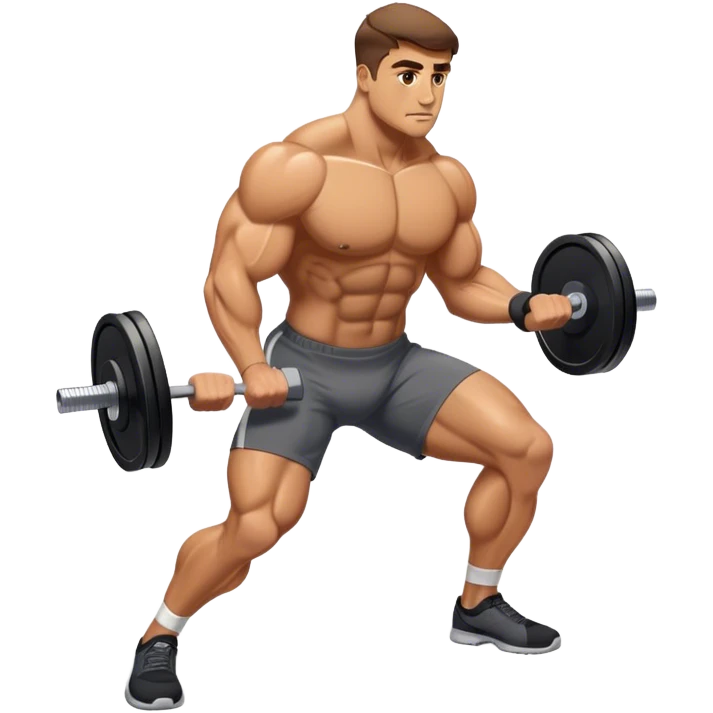 buff man weighted lunges emoji