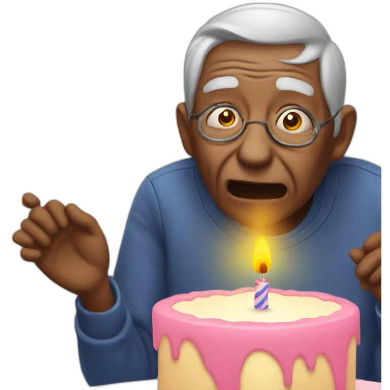 old person blowing out candles emoji