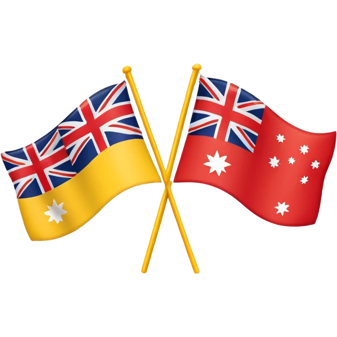 Red and yellow surflifesaving Australia flags emoji