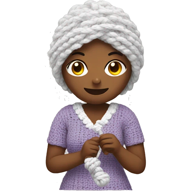 Woman crocheting emoji