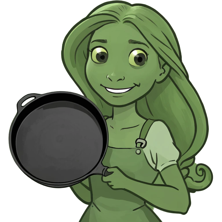 rapunzel with a pan emoji