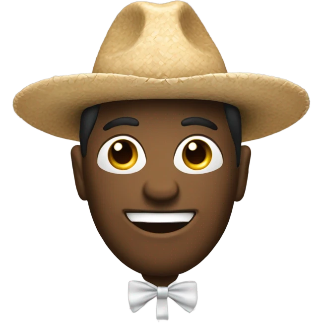 un emoji de risa con sombrero formal bastón emoji