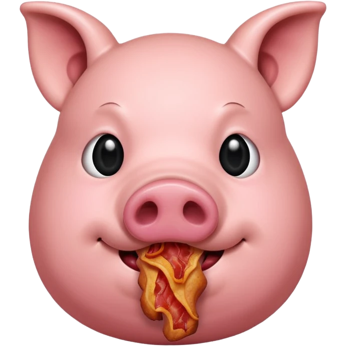Pig eating bacon emoji