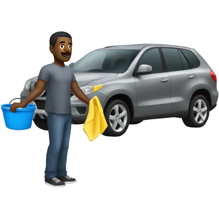 Black man washing car  emoji