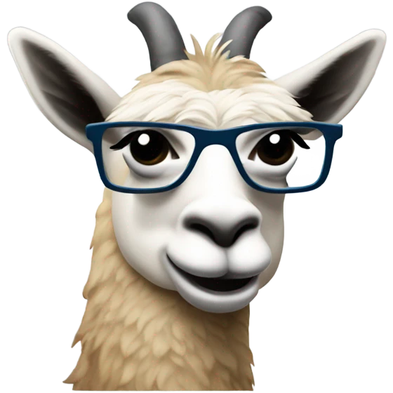 lama with glasses talking on the phone emoji